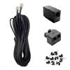 KINXIYU Phone Cord 50FT, Landline Telephone Cable with RJ11 Plug, Includes Telephone Inline Coupler RJ11 Splitter and 20pcs Cable Clips(Black) view 1