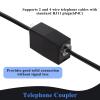 KINXIYU Phone Cord 50FT, Landline Telephone Cable with RJ11 Plug, Includes Telephone Inline Coupler RJ11 Splitter and 20pcs Cable Clips(Black) view 3