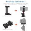 Portable Smartphone Video Kit Including Phone Tripod Mount Phone Holder & Quick Release Plate 2-in-1 with Cold Shoe Mount + Desktop Tripod for Vlog Live Streaming Oline Video Teaching Meeting view 4