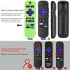 [2 Pack] Remote Cover (Glow in The Dark) Compatible with Roku Voice Remote, Pinowu Anti Slip Silicone Cover Compatible with Roku Players and Roku TVS Voice Remote (Green and Blue) view 3