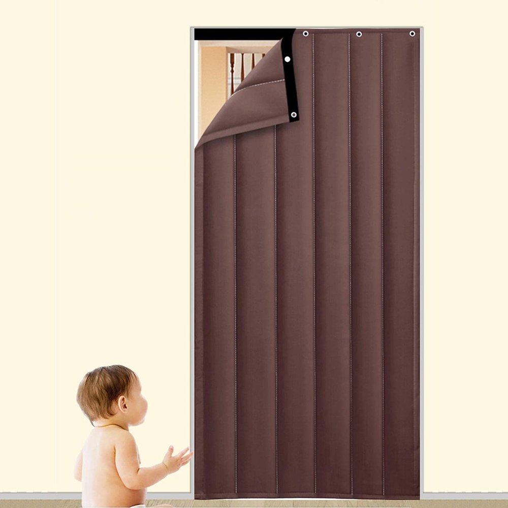Doorway Fly Curtains for Doors,Screen Door,Thermal Insulated Door Curtai, PU Waterproof Thicken Cotton Winter Home Living Room Soundproofing Windproof Warm Waterproof Partition Curtain