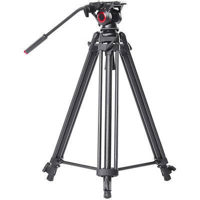 cametv TP-606B 3-Section Carbon Fiber Video Tripod with Fluid Bowl Head and Mid-Level Spreader