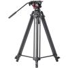 cametv TP-606B 3-Section Carbon Fiber Video Tripod with Fluid Bowl Head and Mid-Level Spreader view 1