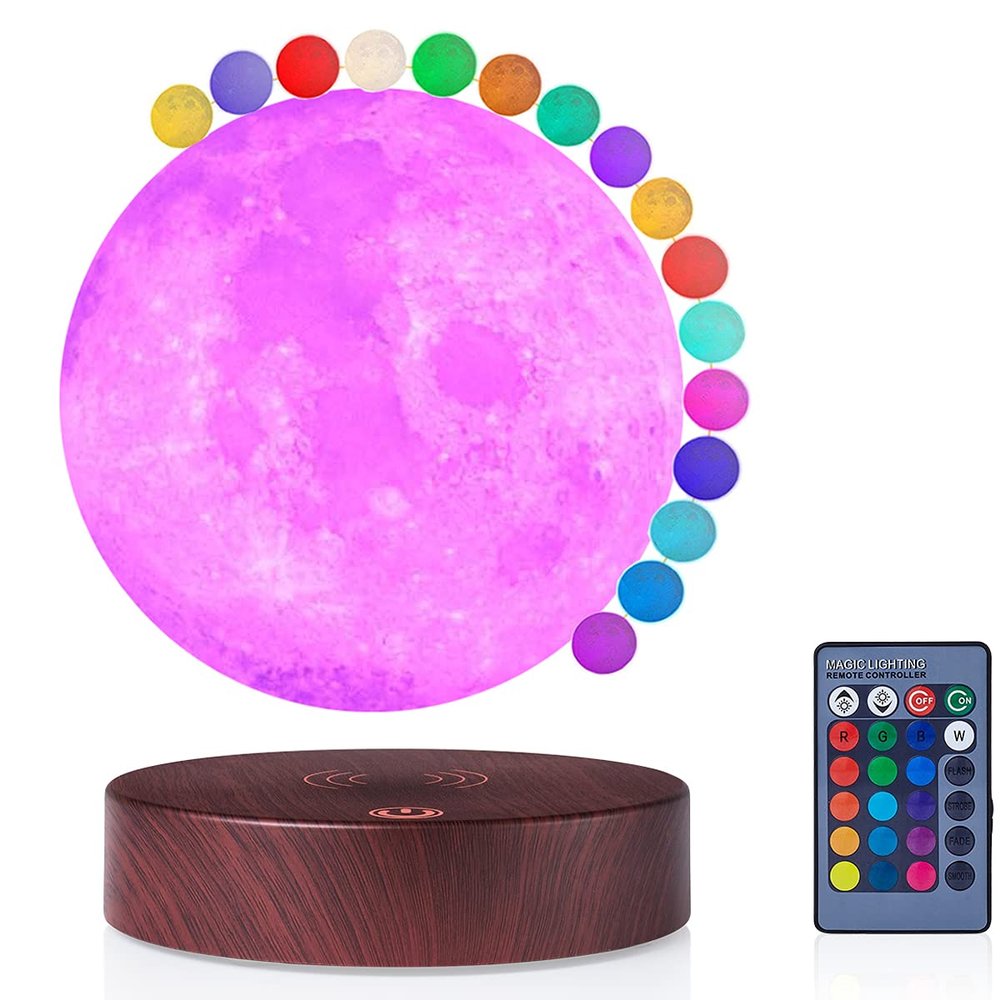 VGAzer Levitating Moon Lamp -3D Floating Night Lamp with Remote Control 16 Colors Night Light,Christmas Gift for Baby, Children, Girls, Boys