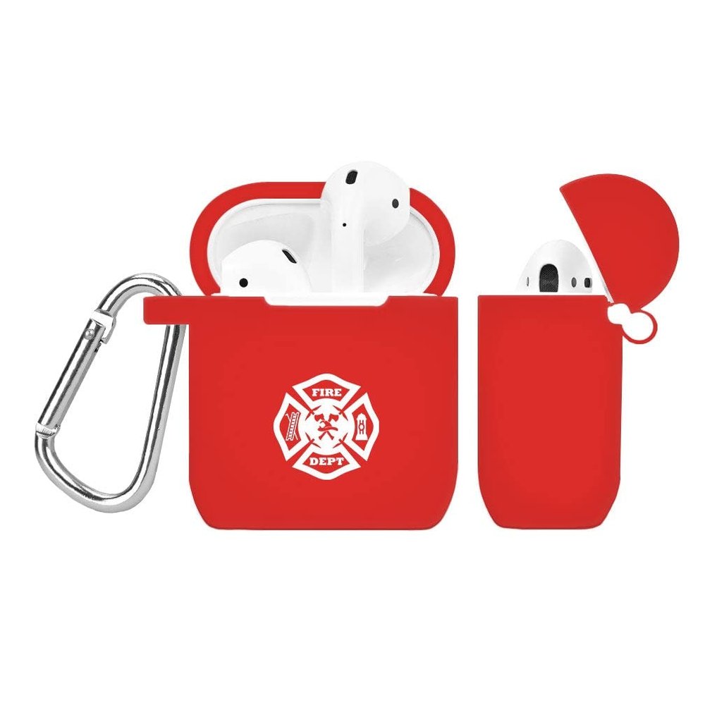 AFFINITY BANDS Fire Fighter Silicone Case Cover Compatible with Apple AirPods Gen 1 & 2 (Red)