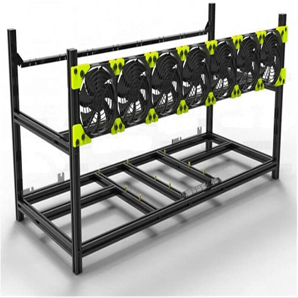8 GPU Aluminum Stackable Open Air Mining Computer Frame Rig Ethereum Veddha (8GPU)