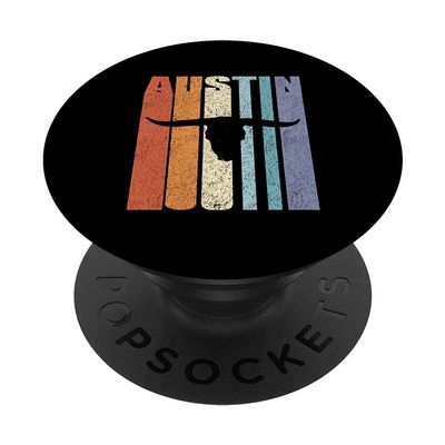 Austin Longhorn Shirt Retro Rainbow Gay Pride Texas PopSockets Swappable PopGrip