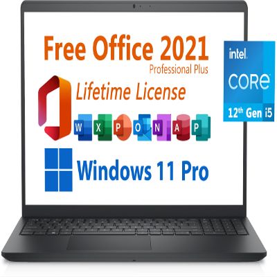 Dell 2024 Inspiron 15 Business Laptop, Free Microsoft Office 2021 with Lifetime License, 15.6" FHD 1920 x 1080, Intel 10-Core i5-1235U, 16GB DDR4 RAM, 2TB PCIe SSD, Windows 11 Pro, Black