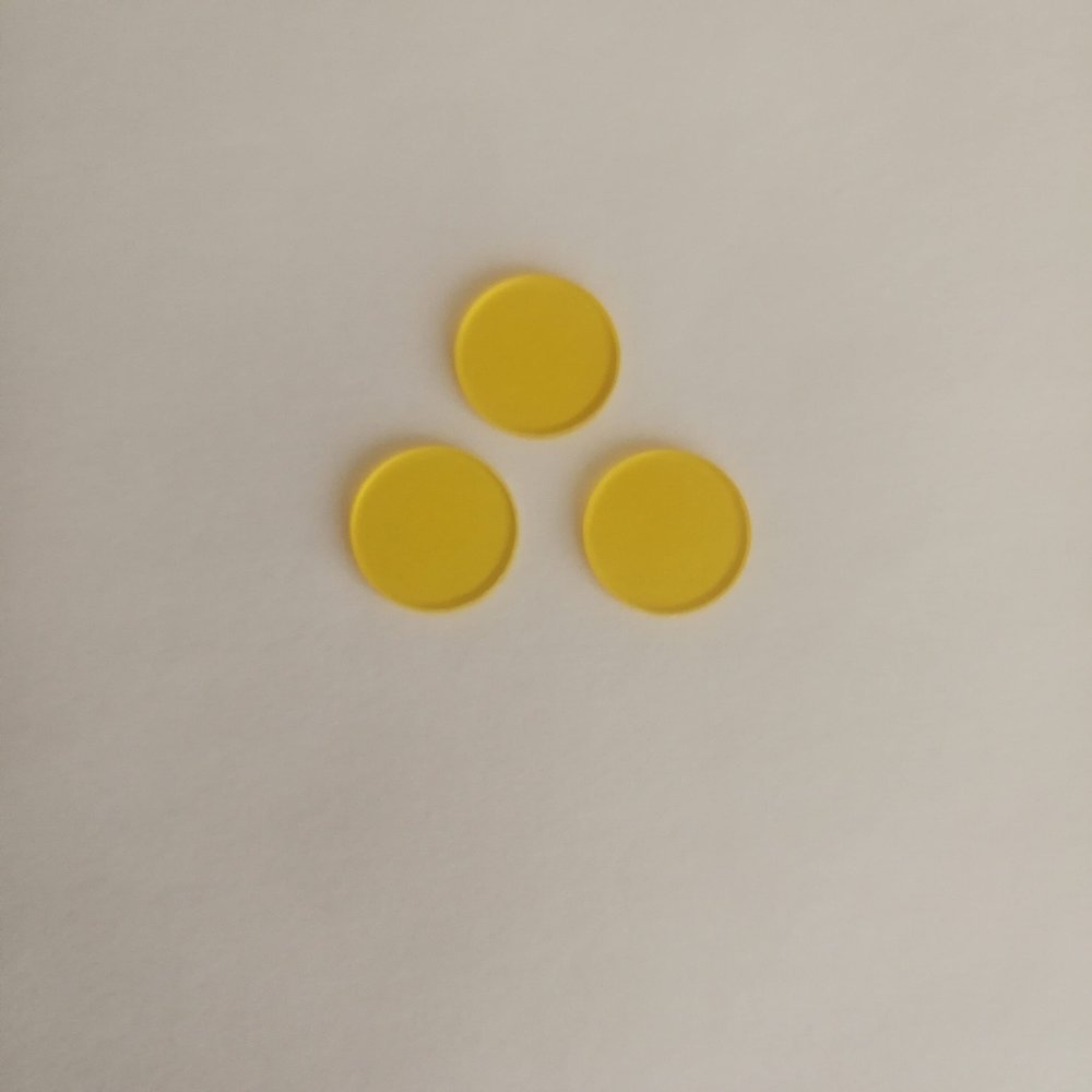 3 pieces 17 x 1.5 mm 510 nm IR Longgaspass filter golden yellow optical glass JB510 GG515.