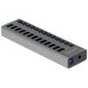 Delock 63738 USB 3.2 Gen 1 (3.1 Gen 1) Type-B 5000 Mbit/s Grey Aluminium USB Hub with 13 Ports + Switch for Windows, MacOS, Linux and Smartphones view 1