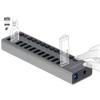 Delock 63738 USB 3.2 Gen 1 (3.1 Gen 1) Type-B 5000 Mbit/s Grey Aluminium USB Hub with 13 Ports + Switch for Windows, MacOS, Linux and Smartphones view 2