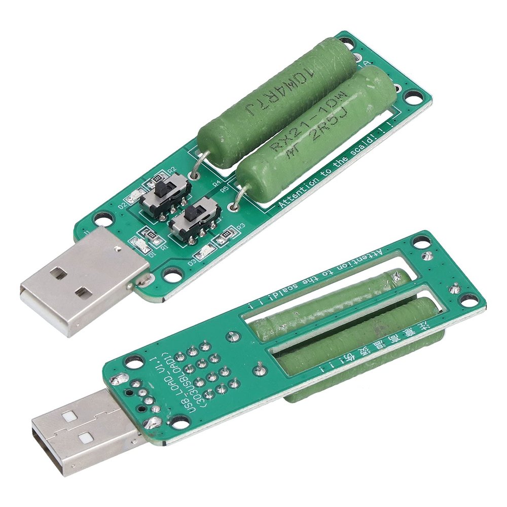 2Pcs USB Load Tester Power Bank Discharge Resistor 5V1A/2A/3A Switchable Load Discharging Ageing Electronic Load Detector
