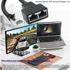 Ethernet Splitter 1 to 2 RJ45 Network Cable Adapter, Note Only Connect one Network at a Time, Compatible with ADSL/Computers/TVs/Routers (Only Support one Works at one time) view 4
