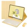 YEEHi iPad mini 5th Gen mini 4 Keyboard Case with Mouse Color Keyboard Circular Key Caps Cute Candy Colors Bluetooth Detachable Keyboard Mini 5th Generation Cover (mini4/mini5, Yellow) view 1