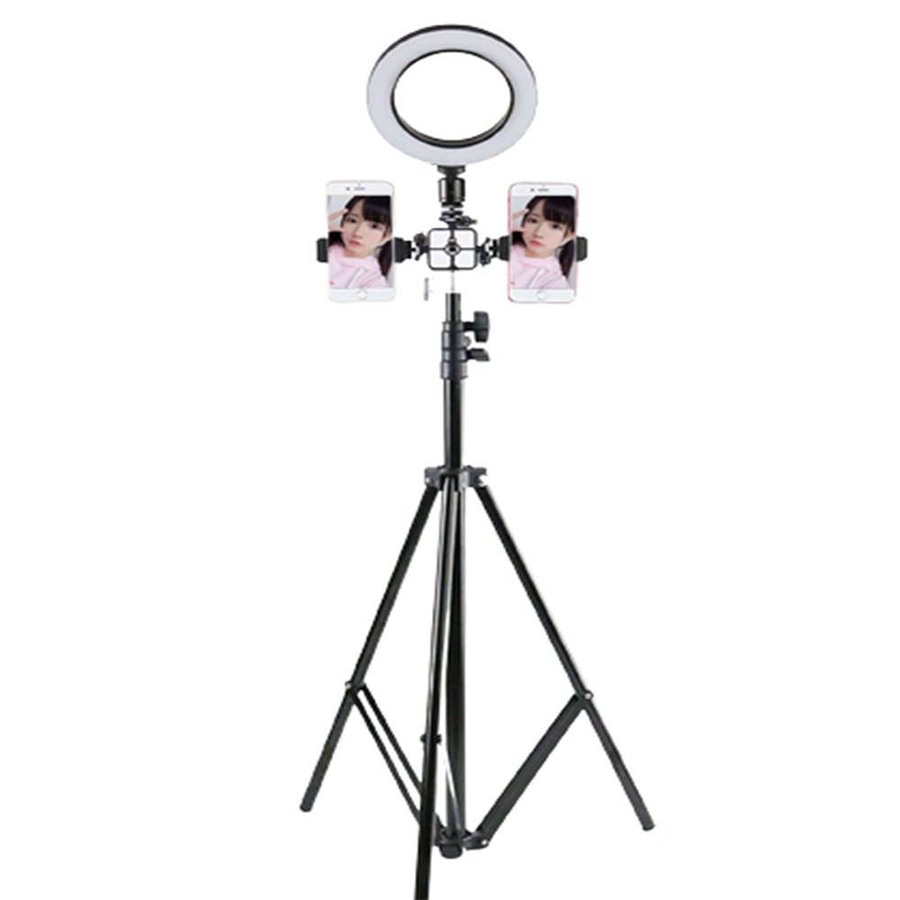 10" Selfie Ring Light with Tripod Stand & Flexible Phone Holder,Dimmable Desktop Camera Beauty Circle Lights for Live Stream/Makeup/YouTube Video/TikTok/Photography,Compatible with iPhone/Audroid.