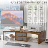 TEAMIX Dual Monitor Stand Riser with 2 Drawers - Length and Angle Adjustable 3 Shelf Monitor Riser with Storage Desk Organizer Large Monitor Stand for 2 Monitors/Laptop/PC,Screen/TV Stand Riser view 2
