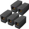 NECABLES 5Pack RJ11 Coupler Phone Line Connector Telephone Cord Adapter RJ11 6P4C Female to Female for Landline Phone and Fax Black view 1