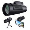 SMSOM Monocular Telescope, 12X50 High Power Prism Monocular - Waterproof Fog - Proof Shockproof Scope - BAK4 Prism FMC for Bird, Watching, Hunting, Camping, Travelling, Wildlife, Black view 1