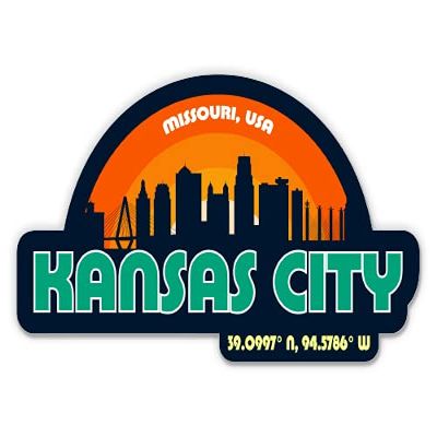 Squiddy Kansas City Missouri City Skyline - Vinyl Sticker for Car, Laptop, Notebook (5" Wide)