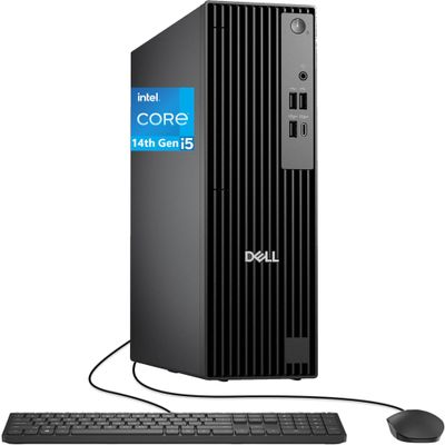 Dell Pro Slim QCS1250 Intel i5-14500, 32GB DDR5 RAM, 1TB SSD PCIe, RJ-45, DP Port, HDMI, Wired Keyboard & Mouse, Windows 11 Pro, Business Desktop - Black