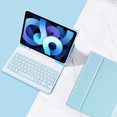 YEEHi Keyboard Case for iPad mini A17 Pro 2024 / iPad mini 6th Generation Keyboard Case Cute Color Keyboard Detachable Bluetooth Keyboard Cover with Pencil Holder (LightBlue)