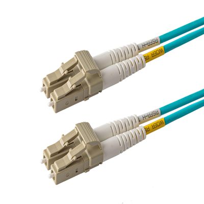 SpeedyFiberTX - 1-Pack 40 Meter Multimode 10G OM3 50/125 Fiber Patch Cable, Duplex LC to LC, Slim Zipcord Aqua LSZH Cable Jacket
