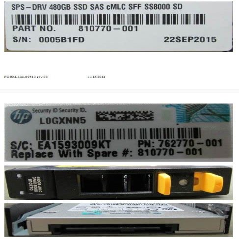 Hewlett Packard Enterprise DRV 480GB SSD SAS CMLC SFF SS8000 SD, 810770-001 (SS8000 SD)
