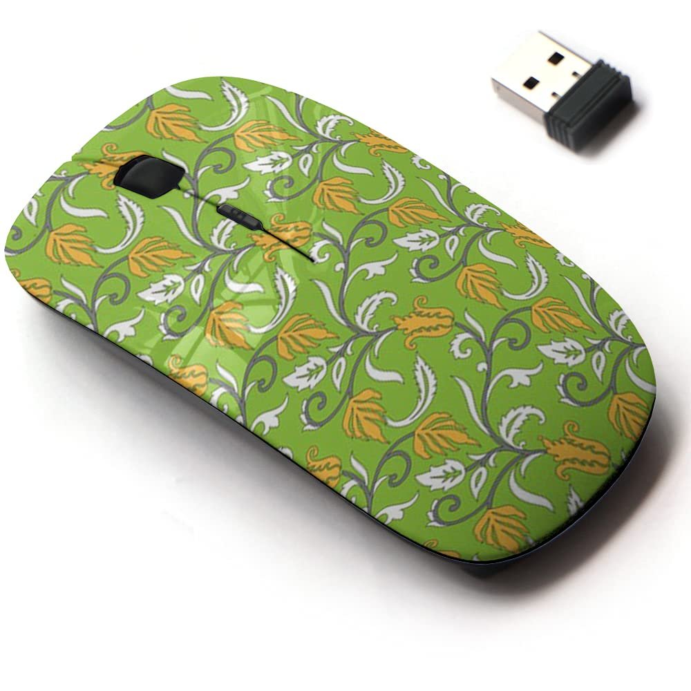 2.4G Wireless Mouse with Cute Pattern Design for All Laptops and Desktops with Nano Receiver - Floral Small Flower
