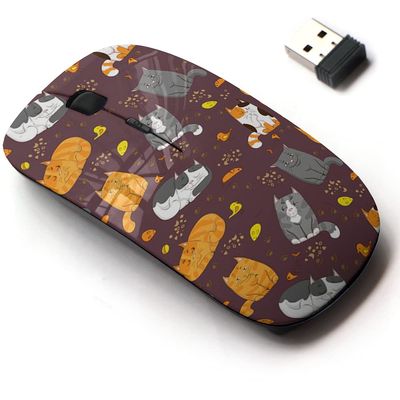 2.4G Wireless Mouse with Cute Pattern Design for All Laptops and Desktops with Nano Receiver - Cartoon Cute Cats