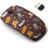 2.4G Wireless Mouse with Cute Pattern Design for All Laptops and Desktops with Nano Receiver - Cartoon Cute Cats view 1