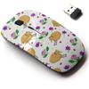 2.4G Wireless Mouse with Cute Pattern Design for All Laptops and Desktops with Nano Receiver - Colored Illustration Sheeps view 1