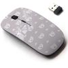 2.4G Wireless Mouse with Cute Pattern Design for All Laptops and Desktops with Nano Receiver - Bears Clouds Scandinavian view 1