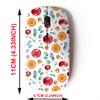 2.4G Wireless Mouse with Cute Pattern Design for All Laptops and Desktops with Nano Receiver - aumumn Watercolor Fruits Flowers view 2