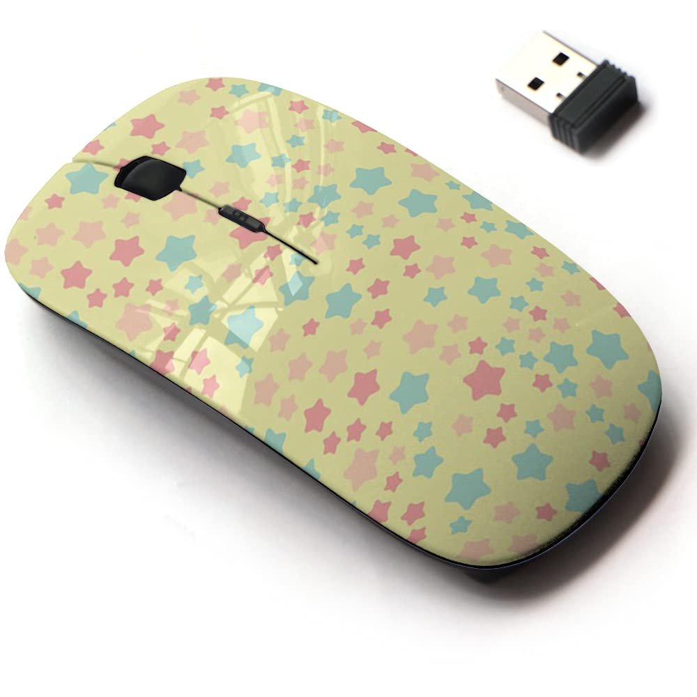 2.4G Wireless Mouse with Cute Pattern Design for All Laptops and Desktops with Nano Receiver - Colorful Funny