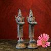 SHIVAJI ARTS Brass Deep Lakshmi Statue Home Temple, Oil Wick Diya Pair, Indian Handcrafted Deepak for Home Decor Handmade Lamp (Set of 2) view 3