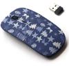 2.4G Wireless Mouse with Cute Pattern Design for All Laptops and Desktops with Nano Receiver - Christmas decorationshand Drawn view 1