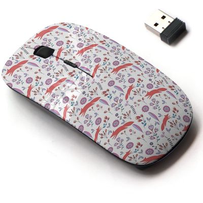 2.4G Wireless Mouse with Cute Pattern Design for All Laptops and Desktops with Nano Receiver - Cute Stylized Flowers