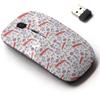 2.4G Wireless Mouse with Cute Pattern Design for All Laptops and Desktops with Nano Receiver - Cute Stylized Flowers view 1