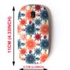 2.4G Wireless Mouse with Cute Pattern Design for All Laptops and Desktops with Nano Receiver - Blue Pink Spring Flowers view 2