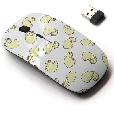 2.4G Wireless Mouse with Cute Pattern Design for All Laptops and Desktops with Nano Receiver - Dog English Bulldog
