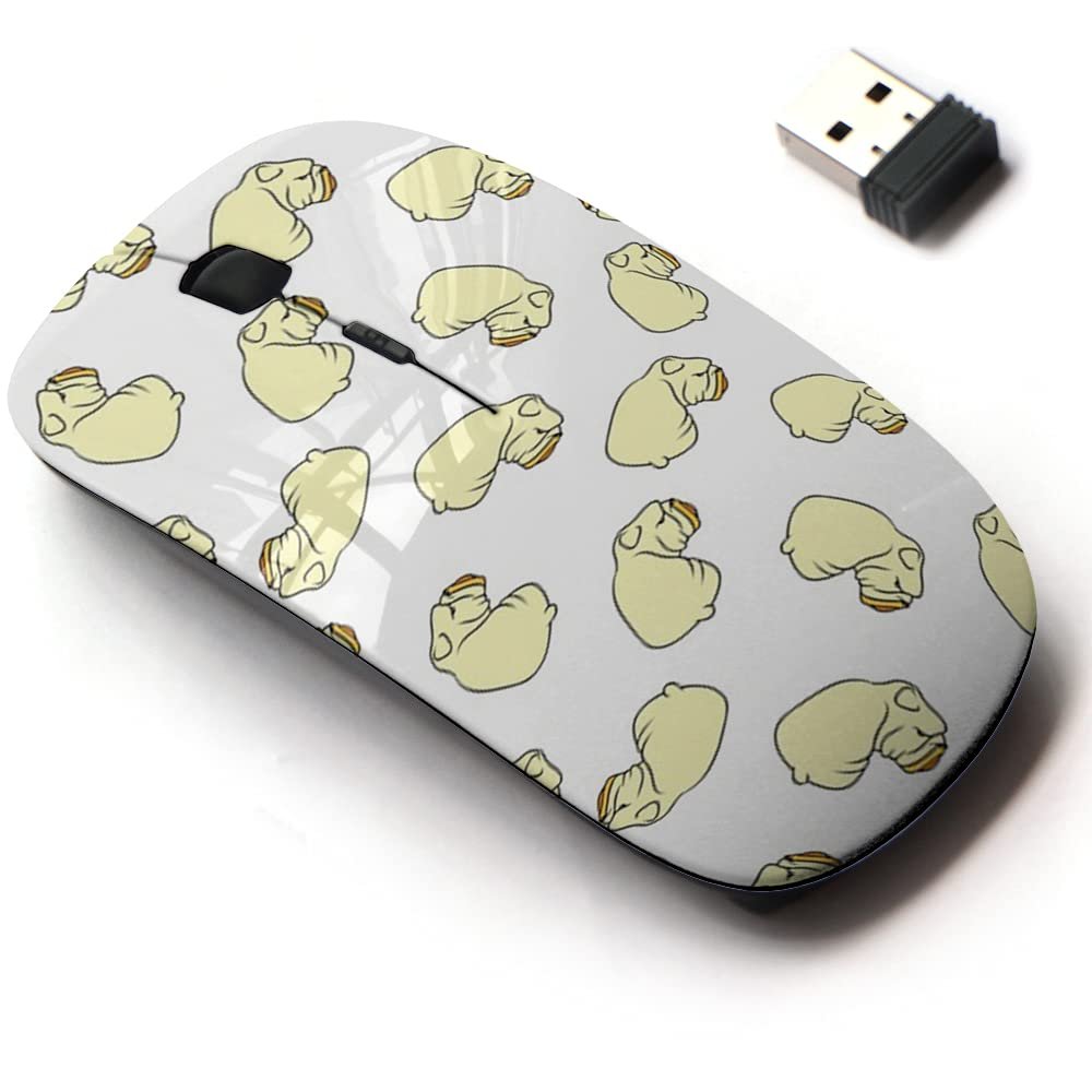 2.4G Wireless Mouse with Cute Pattern Design for All Laptops and Desktops with Nano Receiver - Dog English Bulldog