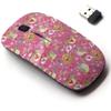 2.4G Wireless Mouse with Cute Pattern Design for All Laptops and Desktops with Nano Receiver - Flowers Funny view 1