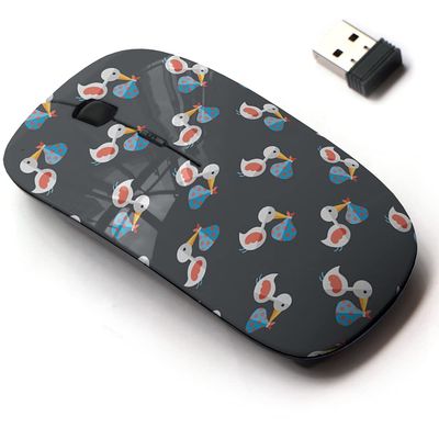 2.4G Wireless Mouse with Cute Pattern Design for All Laptops and Desktops with Nano Receiver - Bird Baby Flat