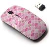2.4G Wireless Mouse with Cute Pattern Design for All Laptops and Desktops with Nano Receiver - Cute Vintage Patchwork view 1