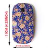 2.4G Wireless Mouse with Cute Pattern Design for All Laptops and Desktops with Nano Receiver - Blue Orange Flowers view 2