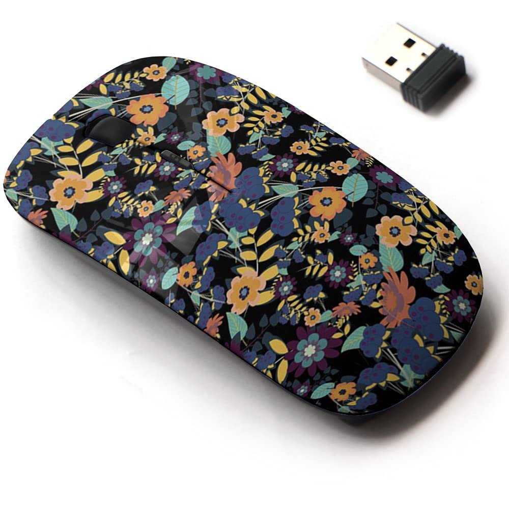 2.4G Wireless Mouse with Cute Pattern Design for All Laptops and Desktops with Nano Receiver - Bright Picturesque