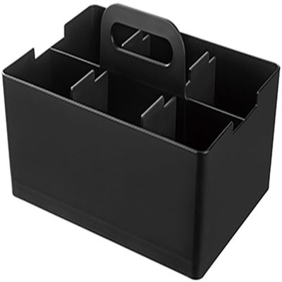 JEJ Astage Storage Box, Desk Tote, Desk Organizer, Stacked, Made in Japan, Black, Width 10.2 x Depth 7.4 x Height 5.7 inches (26 x 18.8 x 14.5 cm)