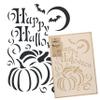 NAKLEO Halloween Large Painting Stencil 16.9x25.2, Pumpkin Happy Halloween Inscription Pattern, Reusable Plastic Drawing Template, DIY Art and Craft Home Decor, Wall Floor Wood Fabric Furniture view 1
