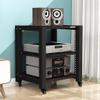 dxjsf Audio Bracket Roller TV Bracket Media Components Multi-Layer Audio Bracket Speaker Cabinet 2/3/4 Layer (Black Wood Grain) (Size : S2) view 4