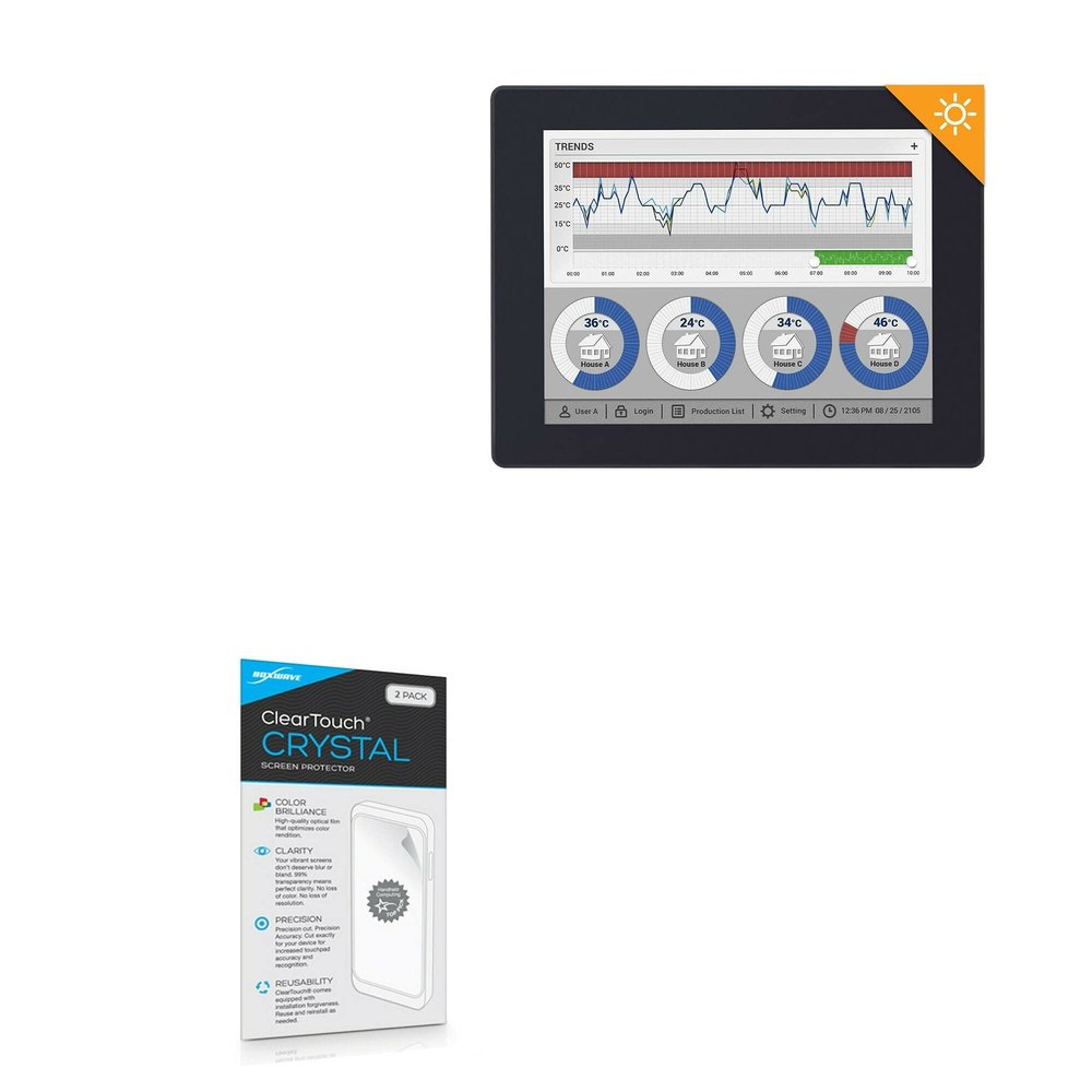 BoxWave Screen Protector Compatible with Maple Systems MON1012APH - ClearTouch Crystal (2-Pack), HD Film Skin - Shields from Scratches